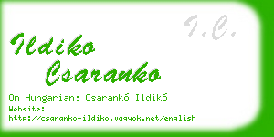 ildiko csaranko business card