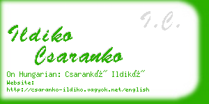 ildiko csaranko business card